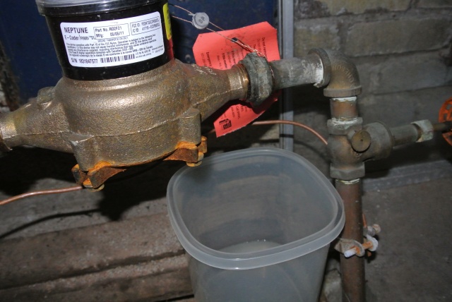 Water meter horn leaking 